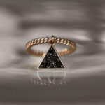 PRISMA RING IN BLACKPink gold 9kt gr 1,87Black Diamonds Ct 0.33Euro 1.080,00
