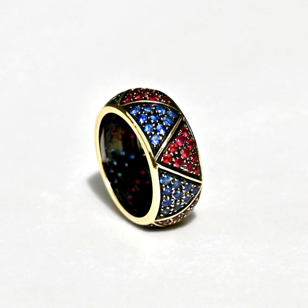 Aztec 3D Pattern Ring L FREE UK POST L Stainless Steel Gold / Silver Unisex Ring - Foto 5