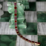 Bracelet Dama RossaYellow gold 9kt gr 11,22Rubies Ct 1,36Enamel Euro 3750,00