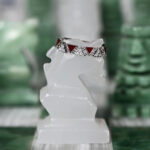 Fairy Ring Regina Amaranto White gold 9k gr3,52 White diamonds Ct 0,20Enamel Euro 1850,00